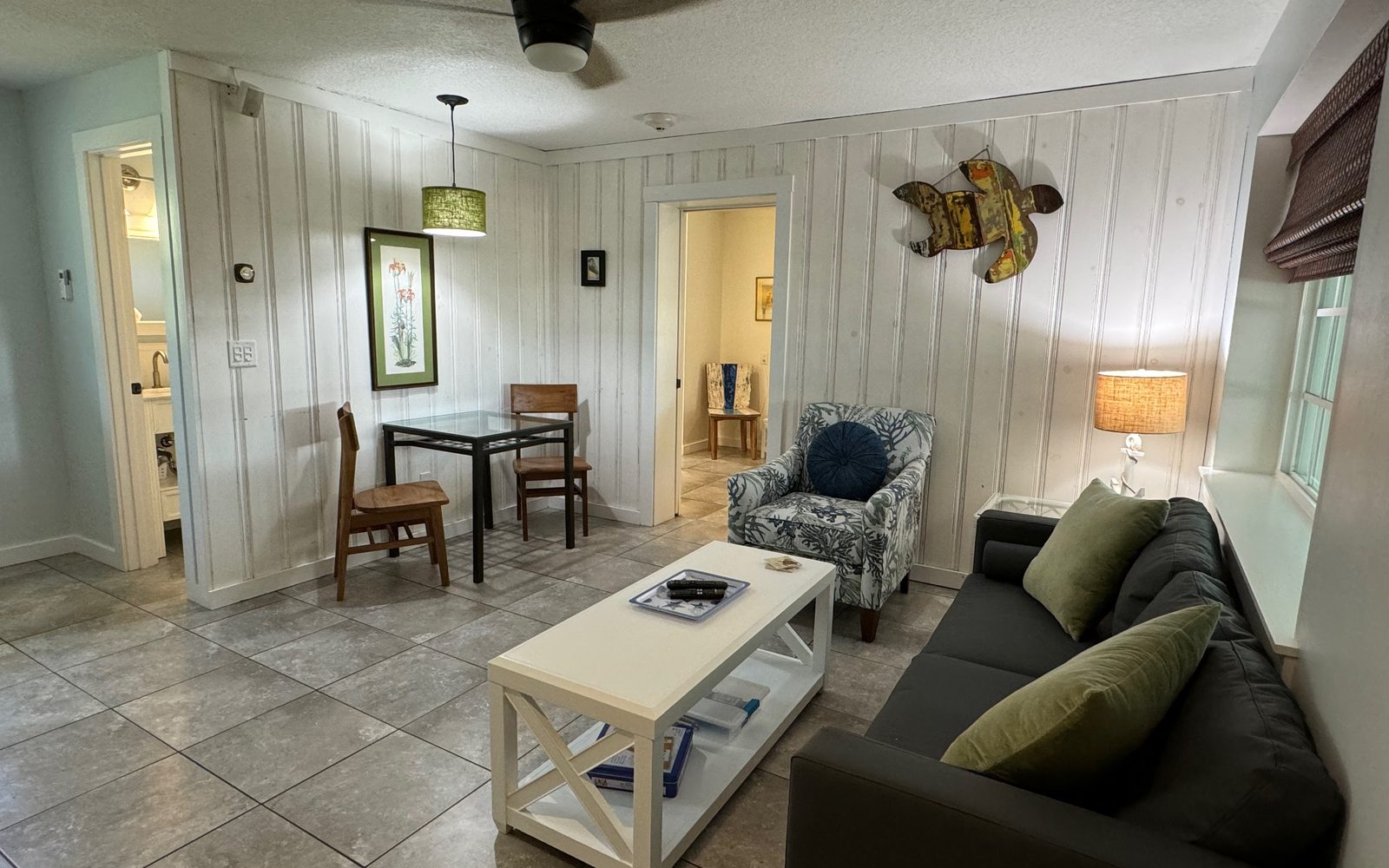 Monarch Suite living room, one-bedroom oceanfront suite in St. Augustine